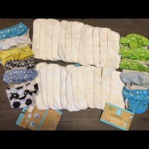 11 Charlie Banana cloth diapers & 24 inserts, 1 sz